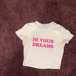 White Shirt with Pink Print